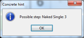 Screenshot: concrete hint