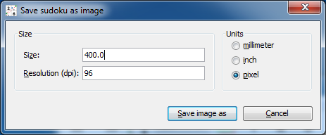 Screenshot: Save Sudoku as image
