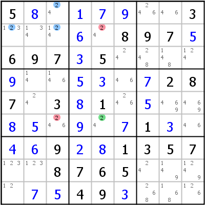 Sudoku Lsungstechnik: Beispiel fr Dual+Empty+Rectangle