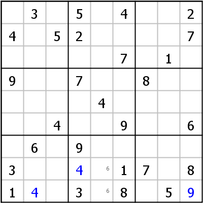 Sudoku Lsungstechnik: Beispiel fr Locked+Candidates+Type+1+%28Pointing%29