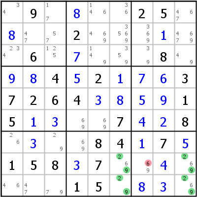 Sudoku Lsungstechnik: Beispiel fr Unique+Rectangle+Type+5